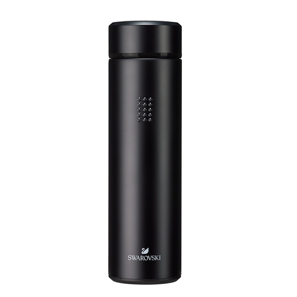 Swarovski Sleek Black Thermos / Vacuum Flask with Interior Strainer